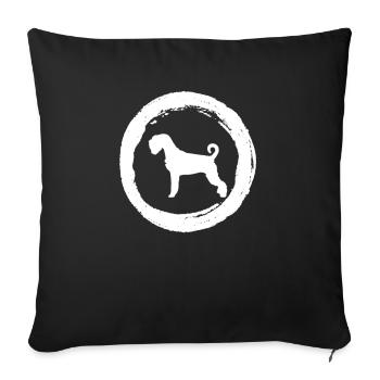 Chien moustache géante Giant Schnauzer Dog - Housse de coussin décorative 45 x 45 cm - noir - Devant