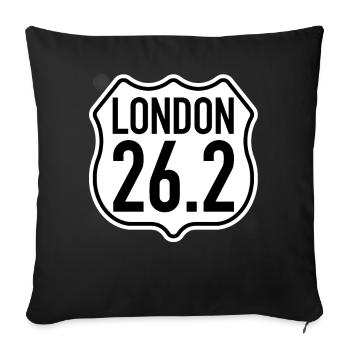 London 26.2 Miles | Marathon Marathonläufer Laufen - Sofakissenbezug 45 x 45 cm - Schwarz - Vorne