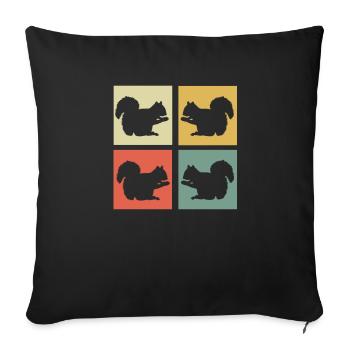 Écureuils - Housse de coussin décorative 45 x 45 cm - noir - Devant