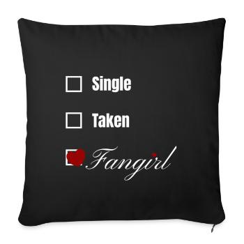 Fangirl crush heart love girl funny gift - Sofa pillowcase 17,3'' x 17,3'' (45 x 45 cm) - black - Front
