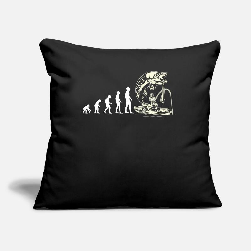 Evolution canot pêcheur blanc Housse de coussin décorative 45 x 45 cm