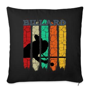 Vintage Retro Billard Silhouette | Pool Geschenk - Sofakissenbezug 45 x 45 cm - Schwarz - Vorne