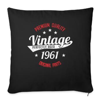 Vintage (1961) - Sofa pillowcase 17,3'' x 17,3'' (45 x 45 cm) - black - Front