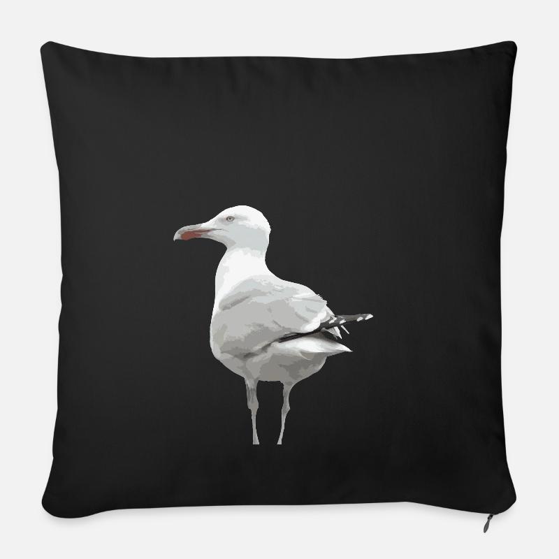 Die Möwe - Sofakissenbezug 45 x 45 cm - Schwarz