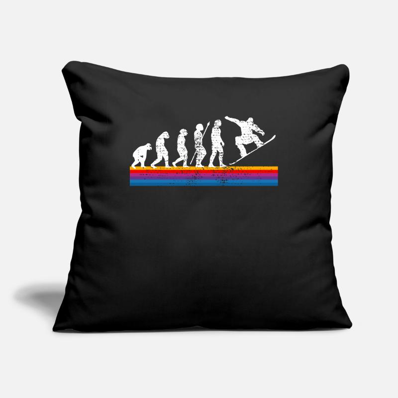 Evolution du snowboard Housse de coussin décorative 45 x 45 cm