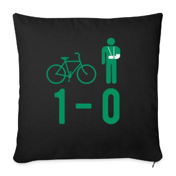 Fahrrad UNfall Gips Gebrochener Knochen Fraktur - Sofakissenbezug 45 x 45 cm - Schwarz - Vorne