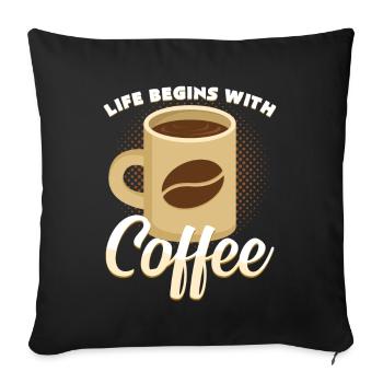Kaffee - Sofakissenbezug 45 x 45 cm - Schwarz - Vorne