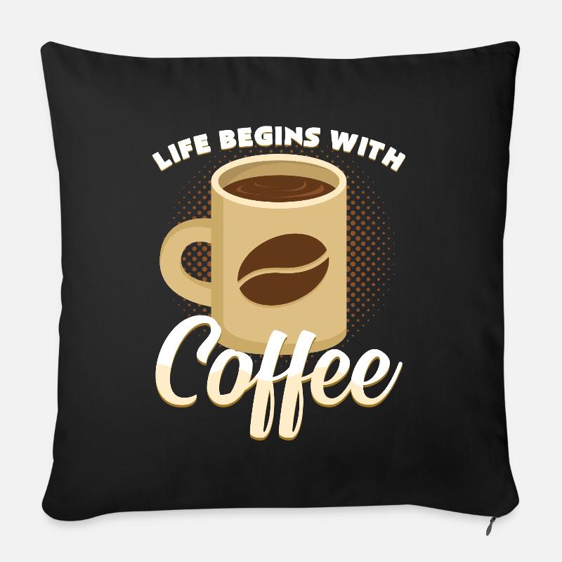 Kaffee - Sofakissenbezug 45 x 45 cm - Schwarz