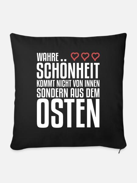 Wahre Schönheit kommt aus dem Osten | Ossi - Sofakissenbezug 45 x 45 cm - Schwarz