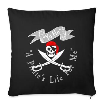 La vie de pirate Yo Ho - Housse de coussin décorative 45 x 45 cm - noir - Devant