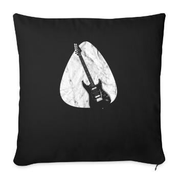 Guitares Plectrum Retro Vintage Rock & Roll Shirt - Housse de coussin décorative 45 x 45 cm - noir - Devant