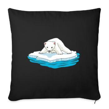 Polar Bear Ice floe Arctic North Pole Cold Glacier - Sofa pillowcase 17,3'' x 17,3'' (45 x 45 cm) - black - Front