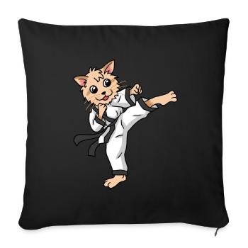 Karate Cat Judo Kitten Kids Self Defense - Sofa pillowcase 17,3'' x 17,3'' (45 x 45 cm) - black - Front