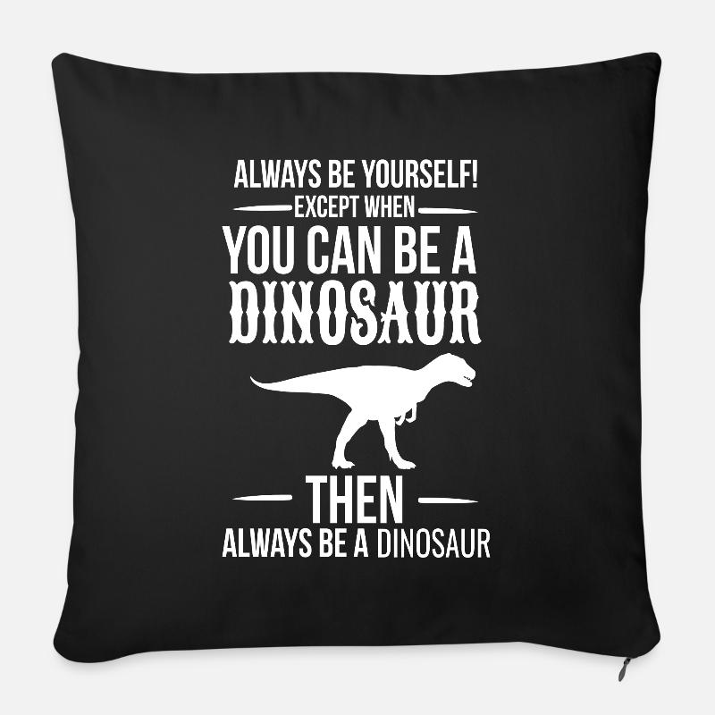 Dinosaurier - Sofakissenbezug 45 x 45 cm - Schwarz