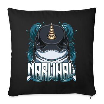 narval - Housse de coussin décorative 45 x 45 cm - noir - Devant