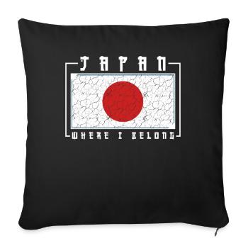 Japan - Sofa pillowcase 17,3'' x 17,3'' (45 x 45 cm) - black - Front