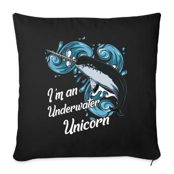 narval - Housse de coussin décorative 45 x 45 cm - noir - Devant