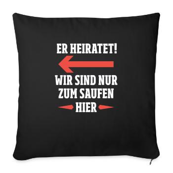 Soirée de bachelorette JGA Bachelor - Housse de coussin décorative 45 x 45 cm - noir - Devant