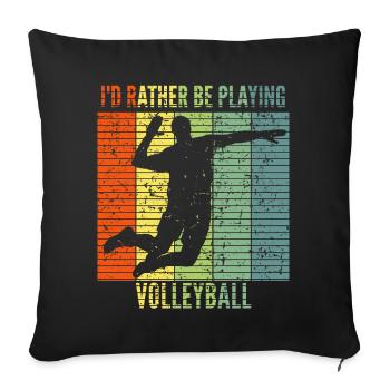 Volleyball - Sofa pillowcase 17,3'' x 17,3'' (45 x 45 cm) - black - Front