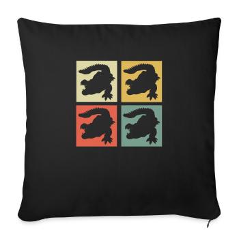 Krokodil - Sofakissenbezug 45 x 45 cm - Schwarz - Vorne