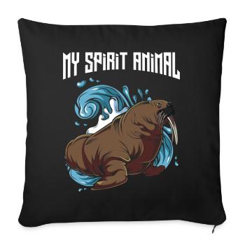 walrus - Sofa pillowcase 17,3'' x 17,3'' (45 x 45 cm) - black - Front