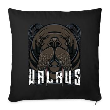 Walrus Antarctic wildlife predator wild gift - Sofa pillowcase 17,3'' x 17,3'' (45 x 45 cm) - black - Front