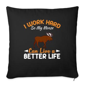 Moose - Sofa pillowcase 17,3'' x 17,3'' (45 x 45 cm) - black - Front