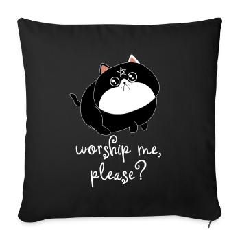Chat Kitty Kitty Metal Girlie Pentagram - Housse de coussin décorative 45 x 45 cm - noir - Devant
