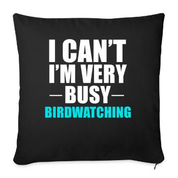 bird watching - Sofa pillowcase 17,3'' x 17,3'' (45 x 45 cm) - black - Front