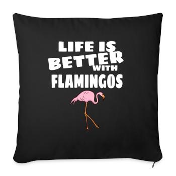 Flamingo - Sofakissenbezug 45 x 45 cm - Schwarz - Vorne