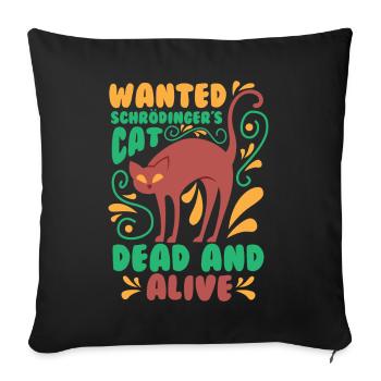 Schrödingers Katze T-Shirt - Katzen TShirt Physik - Sofakissenbezug 45 x 45 cm - Schwarz - Vorne