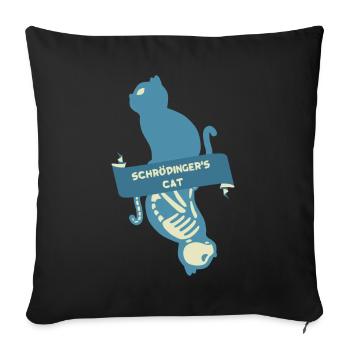 Cadeau de t-shirt Physics Cat de Schrödinger avec un t-shirt Physics - Housse de coussin décorative 45 x 45 cm - noir - Devant