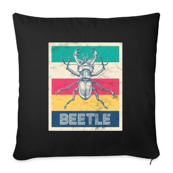 Retro stag beetle "Beetle" - Sofa pillowcase 17,3'' x 17,3'' (45 x 45 cm) - black - Front