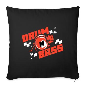 Drum n Bass - Housse de coussin décorative 45 x 45 cm - noir - Devant