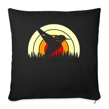 Tee-shirt amoureux colibris t-shirt colibri rétro - Housse de coussin décorative 45 x 45 cm - noir - Devant