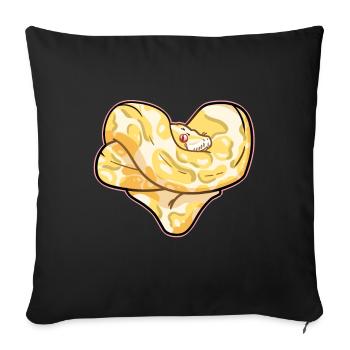 Coeur de python - Housse de coussin décorative 45 x 45 cm - noir - Devant