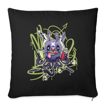 Sprayer Monster - Sofakissenbezug 45 x 45 cm - Schwarz - Vorne