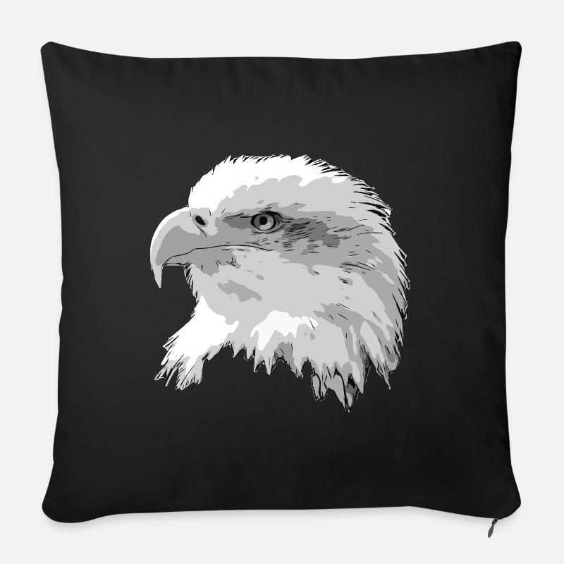 Eagle head - Sofa pillowcase 17,3'' x 17,3'' (45 x 45 cm) - black