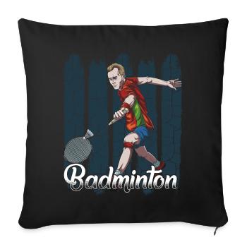Badminton - Sofa pillowcase 17,3'' x 17,3'' (45 x 45 cm) - black - Front