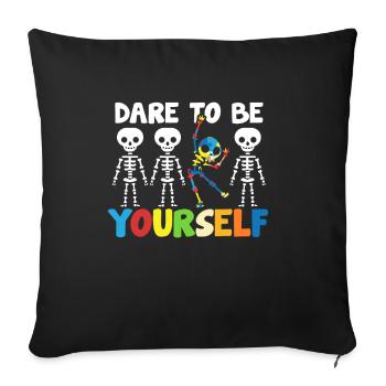Autism Asperger Autist autistic autism gift - Sofa pillowcase 17,3'' x 17,3'' (45 x 45 cm) - black - Front