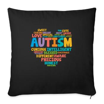 Autism Asperger Autist autistic autism gift - Sofa pillowcase 17,3'' x 17,3'' (45 x 45 cm) - black - Front
