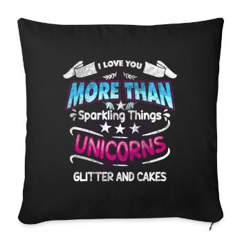 Unicorn - Sofa pillowcase 17,3'' x 17,3'' (45 x 45 cm) - black - Front