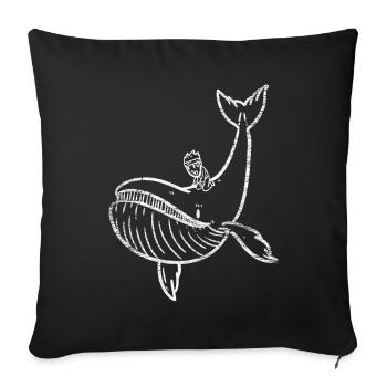 Requin baleine - Housse de coussin décorative 45 x 45 cm - noir - Devant