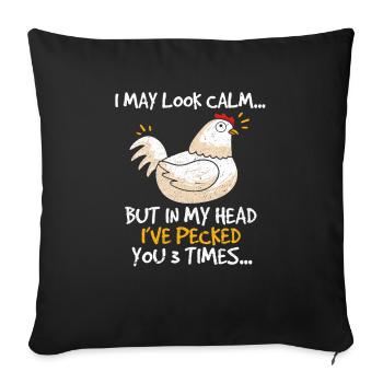 Chicken chickens farm chicken hen gift - Sofa pillowcase 17,3'' x 17,3'' (45 x 45 cm) - black - Front