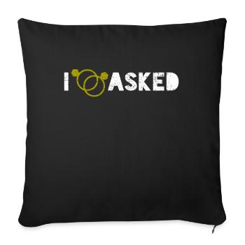 Announcement of the Ring Engagement - Sofa pillowcase 17,3'' x 17,3'' (45 x 45 cm) - black - Front