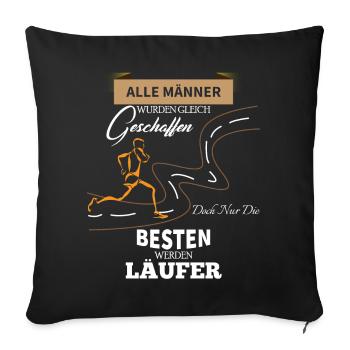 Chemise de jogging · Jogging sportif · Cadeau du coureur - Housse de coussin décorative 45 x 45 cm - noir - Devant