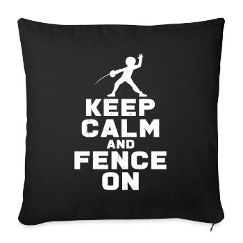 Gardez le calme et la clôture | Cadeau duel d'escrime - Housse de coussin décorative 45 x 45 cm - noir - Devant