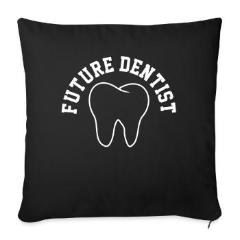 Diplôme d'étudiant en médecine dentaire - Housse de coussin décorative 45 x 45 cm - noir - Devant