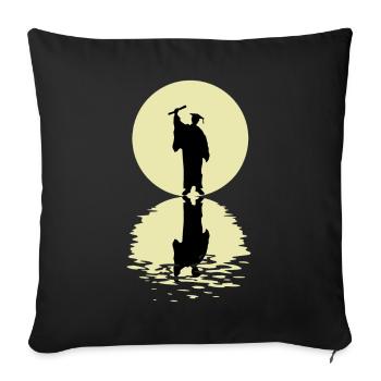 The Graduate And The Moon - Sofakissenbezug 45 x 45 cm - Schwarz - Vorne