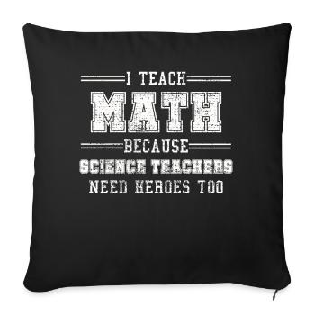Profs de maths - Housse de coussin décorative 45 x 45 cm - noir - Devant